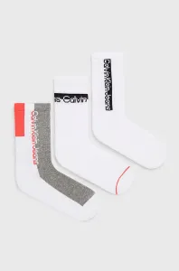 Ponožky Calvin Klein Jeans (3-pak) dámske, biela farba, 701218754
