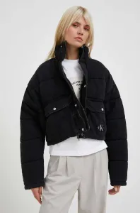 Rifľová bunda Calvin Klein Jeans dámska, čierna farba, zimná #8738025
