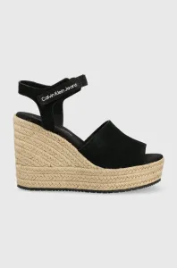 Sandále Calvin Klein Jeans dámske, čierna farba, na kline #236564