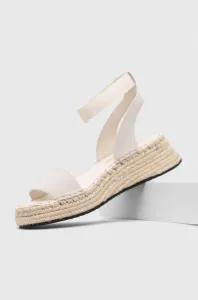 Sandále Calvin Klein Jeans SPORTY WEDGE ROPE SU CON dámske, béžová farba, na platforme, YW0YW00977