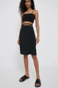 Sukňa Calvin Klein Jeans čierna farba, mini, rovný strih #7653569