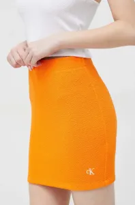 Sukňa Calvin Klein Jeans oranžová farba, mini, puzdrová #6985504