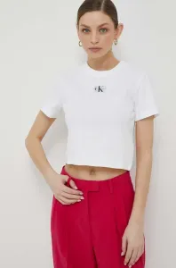 Tričko Calvin Klein Jeans dámsky, biela farba