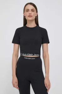 Tričko Calvin Klein Jeans dámsky, čierna farba