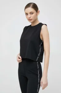 Tričko Calvin Klein Jeans dámsky, čierna farba, holý chrbát #7437642
