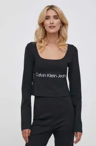 Tričko s dlhým rukávom Calvin Klein Jeans dámsky, čierna farba #8764262