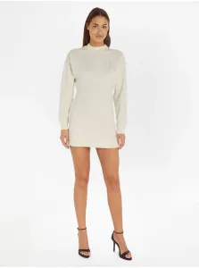 Krémové dámske mikinové šaty Calvin Klein Jeans #7143457