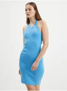 Modré dámske púzdrové šaty Calvin Klein Jeans
