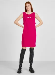 Tmavoružové dámske šaty s odhaleným chrbátom Calvin Klein