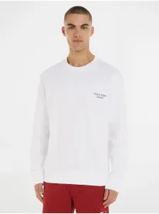 Biela pánska mikina s potlačou na chrbte Calvin Klein Jeans #6976524