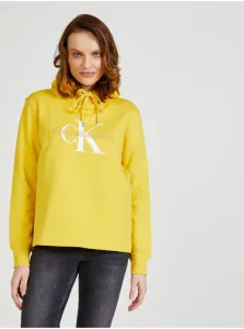 Žltá dámska vzorovaná mikina s kapucou Calvin Klein #631778