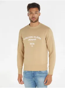 Béžový pánsky sveter Calvin Klein Jeans