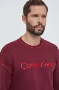 Bavlnená mikina Calvin Klein Underwear bordová farba, s potlačou