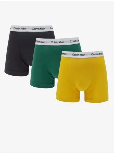 Súprava troch pánskych boxeriek v zelenej, tmavo šedej a žltej farbe Calvin Klein Underwear