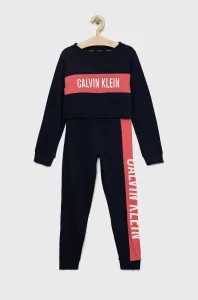Detské bavlnené pyžamo Calvin Klein Underwear tmavomodrá farba, vzorovaná #8184388
