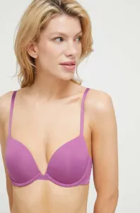 Podprsenka Calvin Klein Underwear fialová farba, jednofarebný