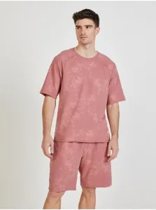 Ružové pánske vzorované tričko na spanie Calvin Klein Underwear #212504