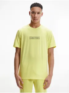 Žlté pánske tričko na spanie Calvin Klein #630483