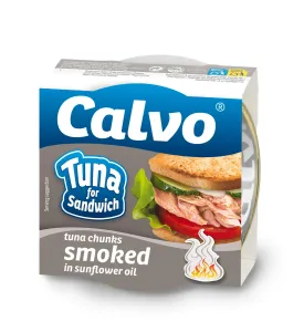 CALVO Sandwich údený tuniak v slnečnicovom oleji 142 g