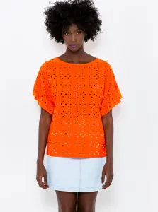Orange blouse with madeira CAMAIEU - Ladies