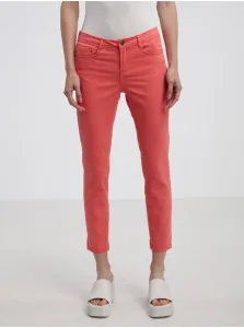 Koralové dámske skinny fit džínsy CAMAIEU #7272036