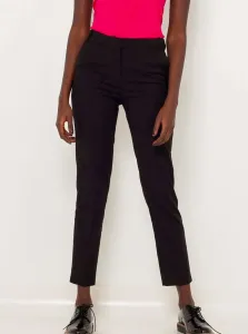 Čierne vzorované lemované nohavice rovného strihu CAMAIEU - Ženy