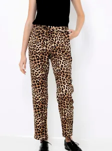 Béžové nohavice s leopardou potlačou CAMAIEU - ženy #668464