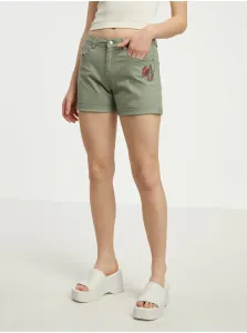 Zelené dámske džínsové kraťasy CAMAIEU