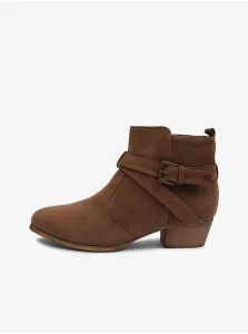 Brown Women's Suede Ankle Boots CAMAIEU - Womens