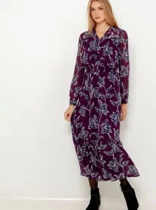 Fialové dámske kvetované midi šaty CAMAIEU #626965
