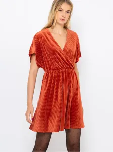 Oranžové sametové šaty CAMAIEU #627354
