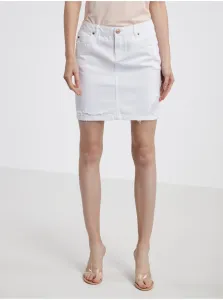 Biela dámska džínsová sukňa CAMAIEU #7272095