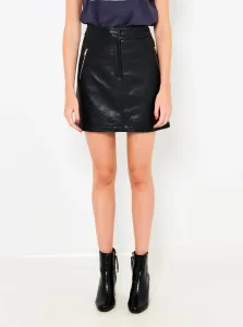 Čierna koženková sukňa CAMAIEU #573604
