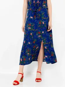 Dark blue floral midi skirt CAMAIEU - Women #675152