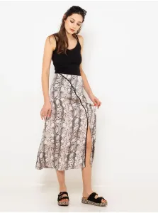 Grey patterned skirt with slit CAMAIEU - Women #676957