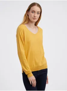 Žltý dámsky basic sveter CAMAIEU