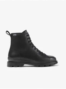 Black Women's Leather Ankle Boots Camper Brutus - Women #8414610