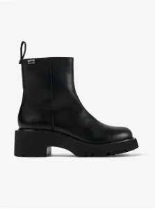 Black Women's Leather Ankle Boots Camper Milah - Women #8445674