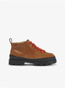 Hnedé dievčenské kožené topánky Camper Brutus #697085