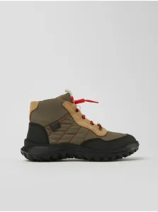 Khaki Kids Outdoor Ankle Boots with Suede Details Camper - Guys #625677