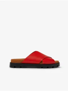 Červené dámske kožené papuče Camper
