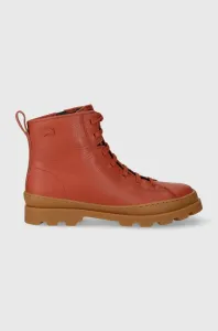 Detské zimné kožené topánky Camper Brutus Kids červená farba