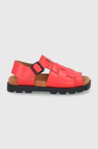 Kožené sandále Camper Brutus Sandal dámske, červená farba, na platforme