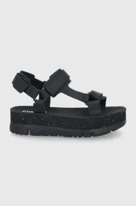 Kožené sandále Camper Oruga Up dámske, čierna farba, na platforme #207979