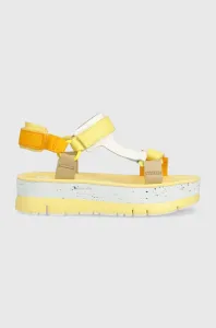 Kožené sandále Camper Oruga Up dámske, žltá farba, na platforme #6715190