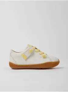 Biele detské kožené topánky Camper