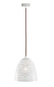 Candellux Biely závesný luster Bene pre žiarovku 1x E27 s tienidlom v tvare kužeľa dĺžky 210mm 31-70340