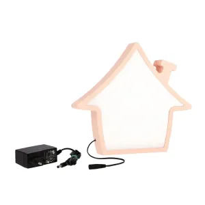 Detská nástenná lampička HOUSE LED Ružová
