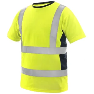 Canis (CXS) Pánske výstražné tričko EXETER - Žltá / tmavomodrá | L