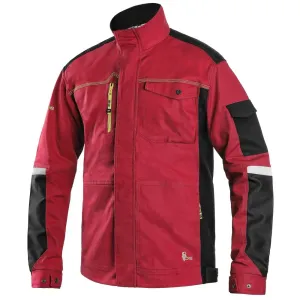 Strečová montérková bunda CXS Stretch - veľkosť: 46, farba: červená/čierna